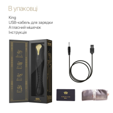 Смарт вібратор-пульсатор з кристалом Swarovski – Zalo King Obsidian Black – керування на відстанні з телефона
