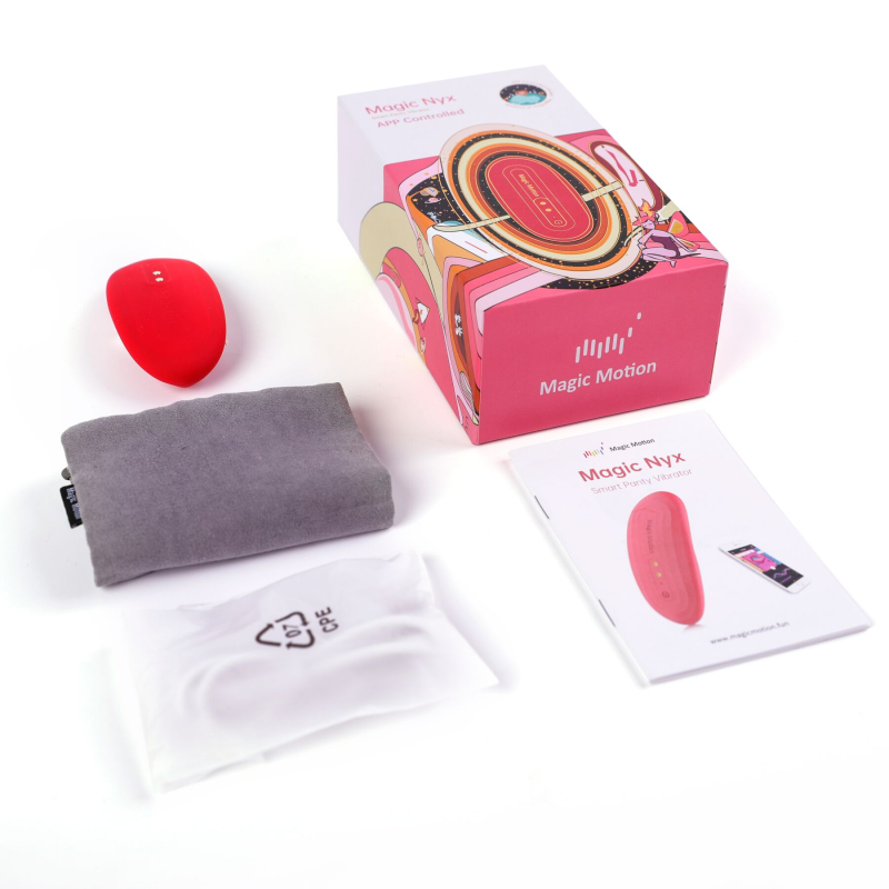 Смарт-вібратор у трусики Magic Motion Nyx Red – дистанційне керування на відстані з телефона, застосунок Whats Sense