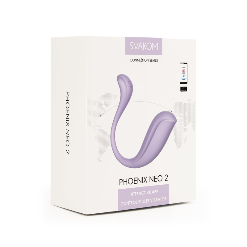 Смарт-виброяйцо – Svakom Phoenix Neo 2 Pastel Lilac – интерактивная модель, обновленная версия