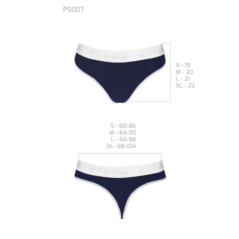 Спортивні трусики–стрінги Passion PS007 PANTIES XL, темно–синій