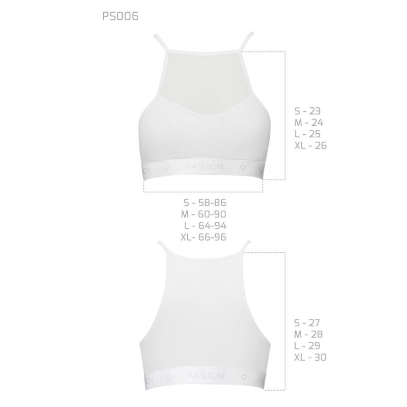Спортивний топ з прозорою вставкою Passion PS006 TOP M, білий