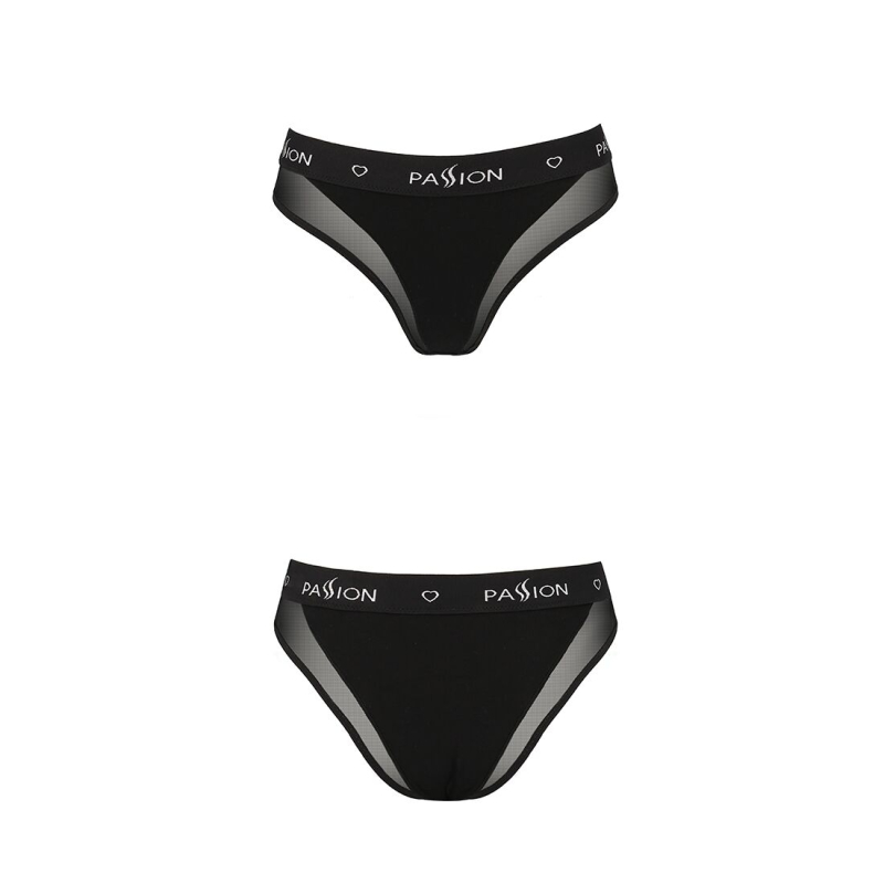 Трусики з прозорою вставкою Passion PS002 PANTIES L, чорний колір