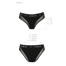 Трусики з прозорою вставкою Passion PS002 PANTIES L, чорний колір