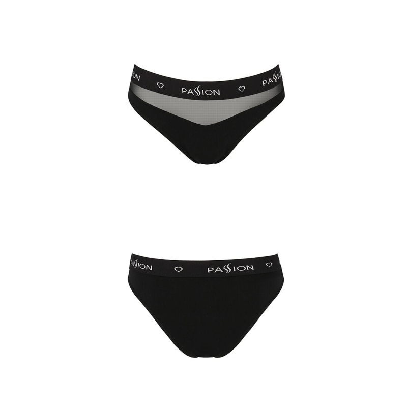 Трусики з прозорою вставкою Passion PS006 PANTIES XL, чорний колір