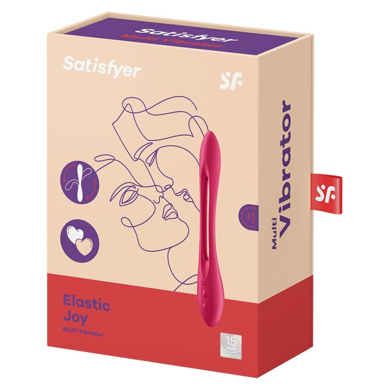 Универсальный гибкий вибратор – Satisfyer Elastic Joy Red – ДЛЯ ПАР, 10 режимов вибрации, 2 мотора