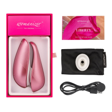 Вакуумний кліторальний стимулятор – Womanizer Liberty Pink – магнітна кришка, 2 насадки