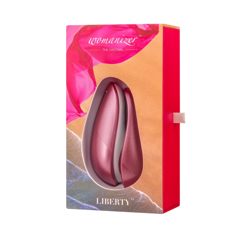 Вакуумний кліторальний стимулятор – Womanizer Liberty Pink – магнітна кришка, 2 насадки