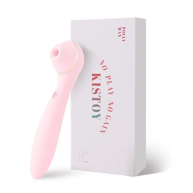 Вакуумный стимулятор с вибратором – KISSTOY Polly Max Pink – 3 режима всасывания и 10 вибраций