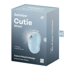 Вакуумний стимулятор з вібрацією 2в1 – Satisfyer Cutie Ghost Blue – 11 вакуумних режимів + 12 вібро
