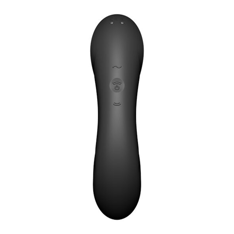 Вакуумний стимулятор з вібрацією 3в1 – Satisfyer Curvy Trinity 4 Black – 12 вібро-режимів, 11 режимів вакуумної