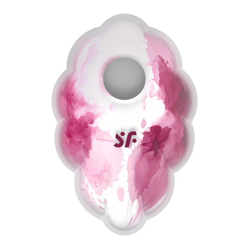 Вакуумний стимулятор з вібрацією – Satisfyer Cloud Dancer Red – 12 вібро + 11 вакуумних режимів