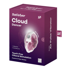 Вакуумний стимулятор з вібрацією – Satisfyer Cloud Dancer Red – 12 вібро + 11 вакуумних режимів
