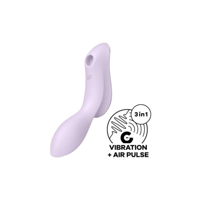 Вакуумный стимулятор с вибрацией – Satisfyer Curvy Trinity 2 Violet – 11 уровней вакуума, 12 вариантов вибрации