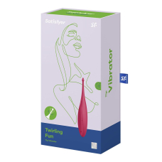 Вібратор для клітора – Satisfyer Twirling Fun Poppy Red – 5 рівнів інтенсивності, 7 ритмічних малюнків, водозахист