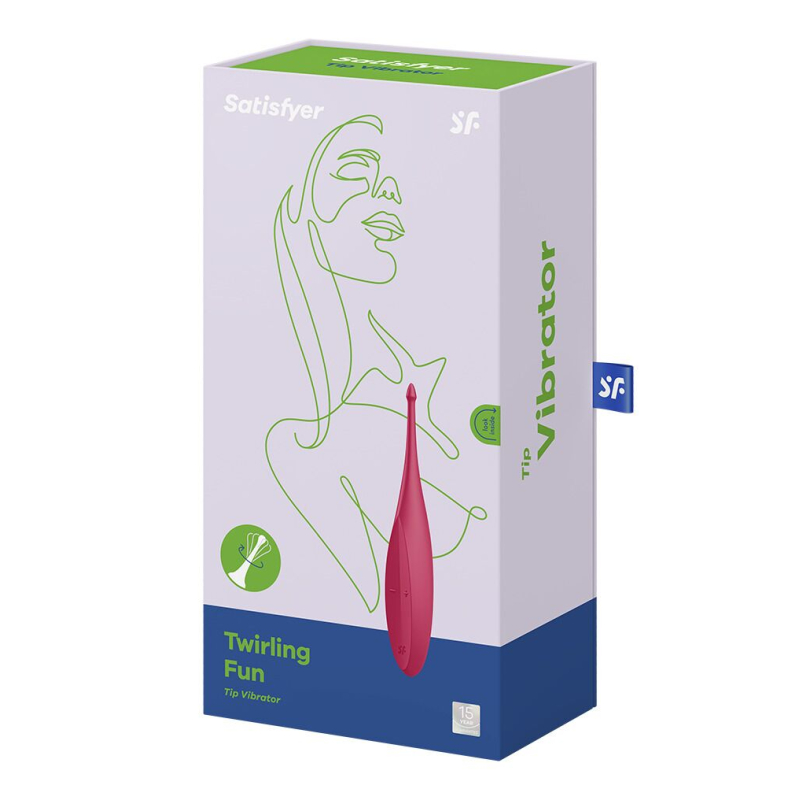 Вібратор для клітора – Satisfyer Twirling Fun Poppy Red – 5 рівнів інтенсивності, 7 ритмічних малюнків, водозахист