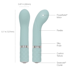 Вібратор для точки G – Pillow Talk Racy Teal з кристалом Swarovski – гнучкий корпус,подарункова упаковка
