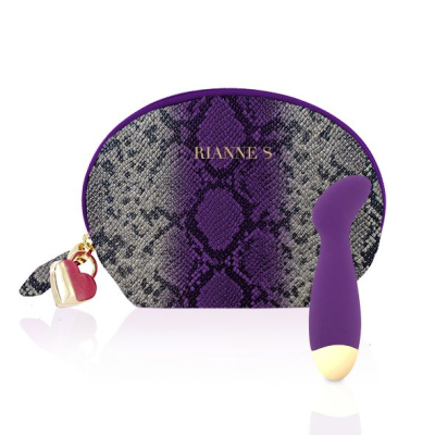 Вібратор для точки G – RIANNE S Boa Mini Purple – 3 рівні + 7 ритмів, косметичка-чохол