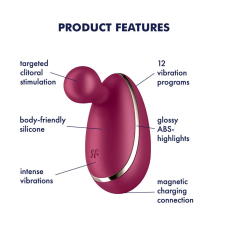 Вібратор для зовнішньої стимуляції – Satisfyer Spot On 1 Berry – гнучкий відросток, 12 віброрежимів