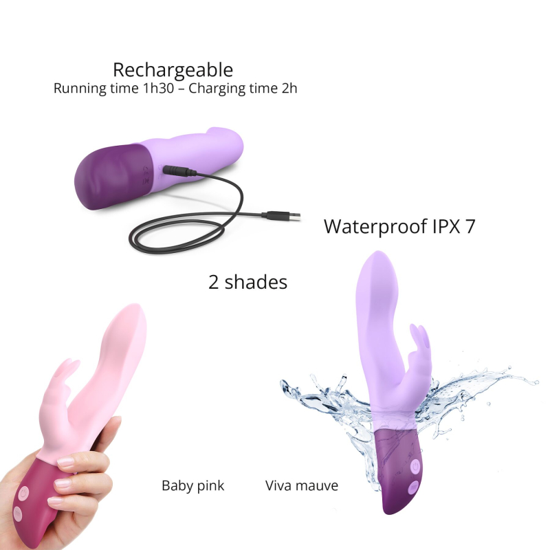 Вібратор-кролик – Love To Love Hello Rabbit Violet – гнучкий, 2 мотори, водонепроникний