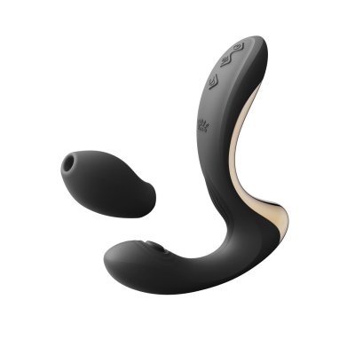 Вибратор-пульсатор с вакуумной насадкой Zalo 2в1 – Talis G-Spot PulseWave Vibrator Obsidian Black