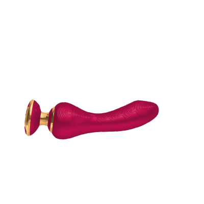 Вибратор точки G с гибким текстурированным стволом – Shunga Sanya Raspberry – 10 режимов + 5 интенсивности