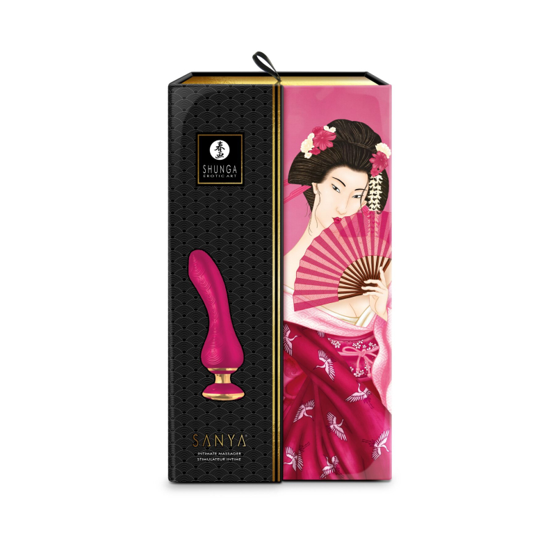 Вібратор точки G з гнучким текстурованим стовбуром – Shunga Sanya Raspberry – 10 режимів + 5 інтенсивності