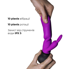 Вібратор з обертанням стовбура Adrien Lastic Mini Bonnie – петелька для пальчика, 10 вібро режимів та 10 обертання