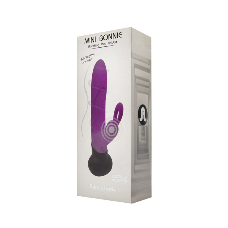 Вибратор с вращением ствола Adrien Lastic Mini Bonnie – петелька для пальчика, 10 вибро режимов и 10 вращений