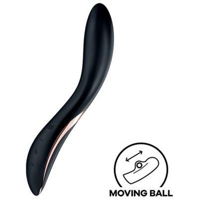 Вибратор с перлинной стимуляцией точки G – Satisfyer Rrrolling Explosion Black – 12 вибро-режимов, 7 скоростей