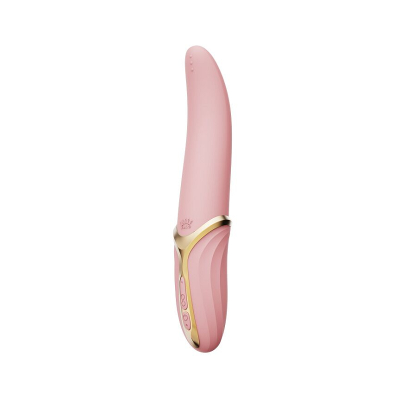 Вибратор с ротацией и подогревом до 39°C – Zalo EVE Sakura Pink – имитация язычка, гибкий ствол, 2 мотора