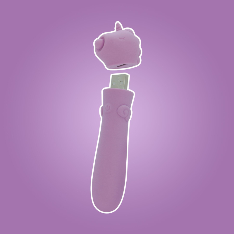 Виброкуля-единорог для клитора - Unihorn USB Bullet Karma Lilac, бузкового цвета, 10 режимов