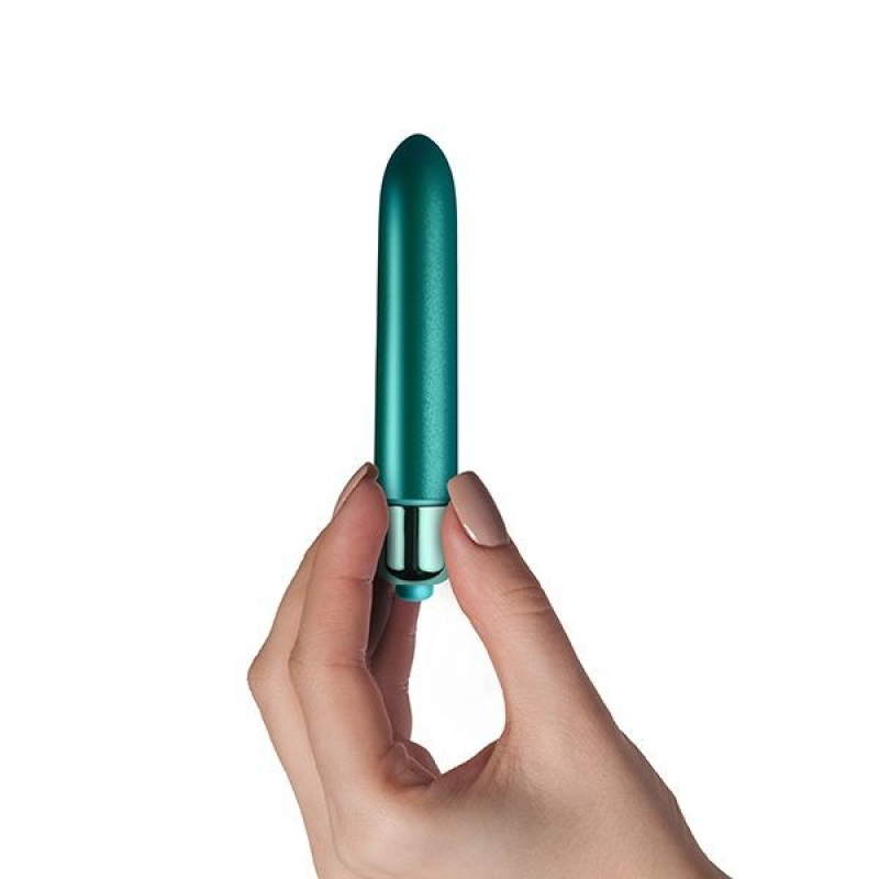 Віброкуля – Rocks Off RO-90mm Touch of Velvet Peacock Petals – матова, потужна, оснащена 10 режимами вібрації