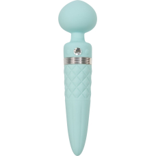 Вібромасажер 2в1 з підігрівом до 38C – PILLOW TALK Sultry Teal – класичний масажер + вібратор з обертовими рухами