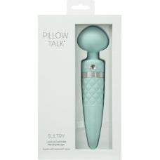 Вібромасажер 2в1 з підігрівом до 38C – PILLOW TALK Sultry Teal – класичний масажер + вібратор з обертовими рухами