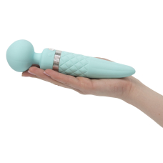 Вібромасажер 2в1 з підігрівом до 38C – PILLOW TALK Sultry Teal – класичний масажер + вібратор з обертовими рухами