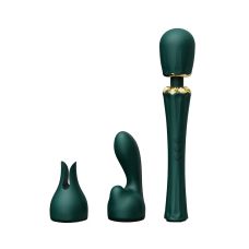Вібромасажер "мікрофон" – Zalo Kyro Wand Turquoise Green – насадки для точки G і зовнішніх ерогенних зон