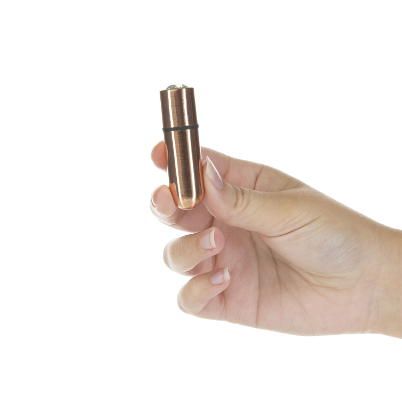 Вібропуля – PowerBullet First-Class Bullet Rose Gold – чохол-брелок, дорожній замок, 9 режимів вібрації