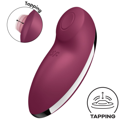 Вибростимулятор-пульсатор – Satisfyer Tap & Climax 2 Red с эффектом постукивания пальцем