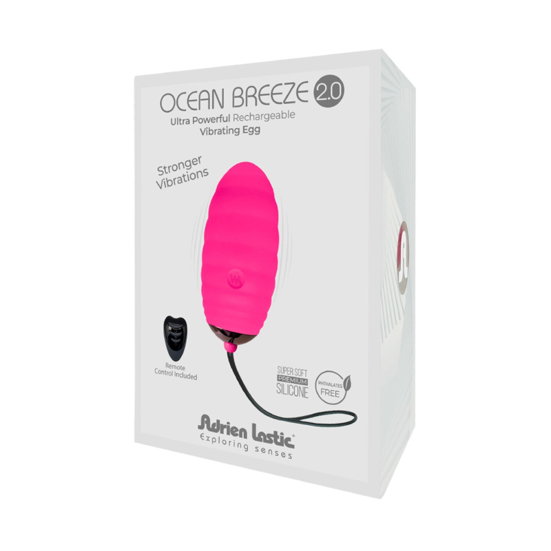 Віброяйце з пультом – Adrien Lastic Ocean Breeze 2.0 Pink – потужний мотор, 10 віброрежимів