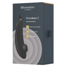 Womanizer Premium 2 Black – Вакуумний кліторальний стимулятор з функціями Autopilot, Smart Silence
