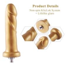 Фалоімітатор Hismith Golden Silicone Dildo, золотий, система KlicLok, довжина 17.5 см