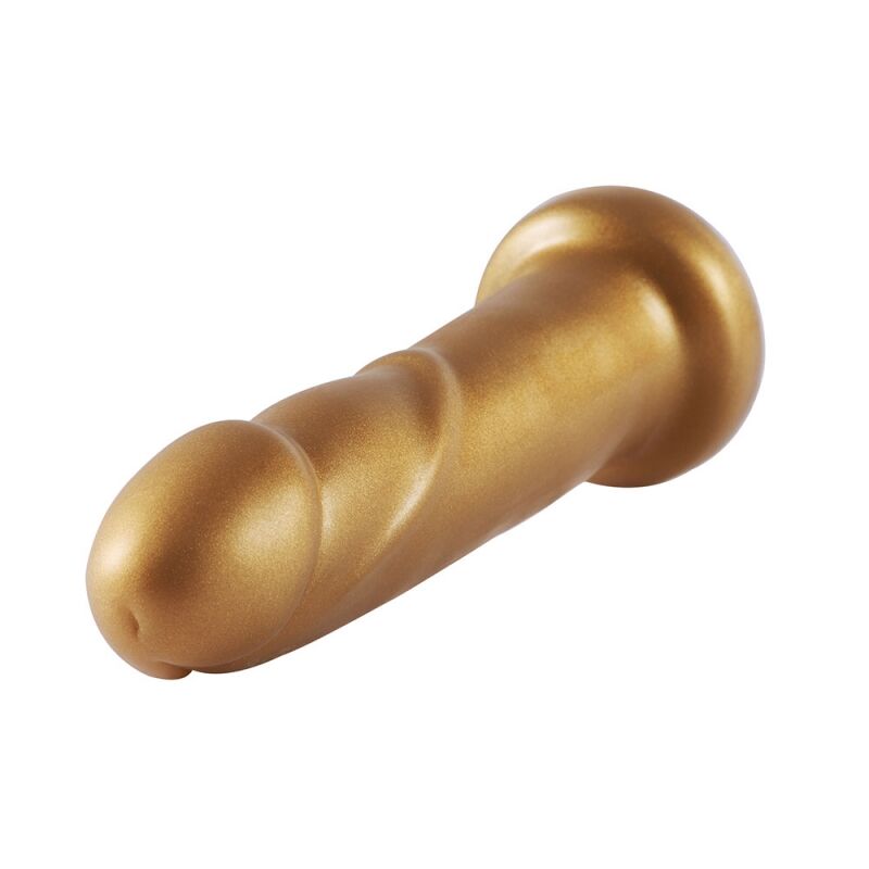 Фалоімітатор Hismith Golden Silicone Dildo, золотий, система KlicLok, довжина 17.5 см