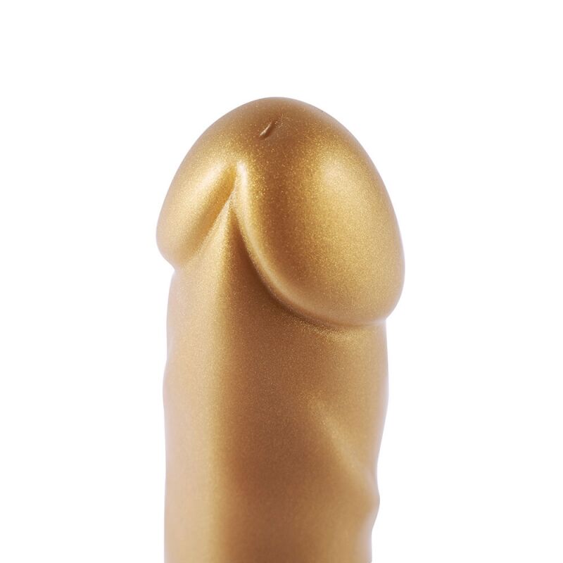 Фалоімітатор Hismith Golden Silicone Dildo, золотий, система KlicLok, довжина 17.5 см