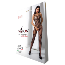 Ажурный боди-стокинг с интимными вырезами Passion BS076 черный