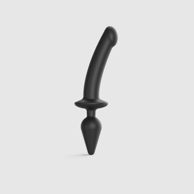 Анальная пробка с дилдо 2в1 Strap-On-Me SWITCH PLUG-IN DILDO Black XXL, диаметр 5.2/3.9 см