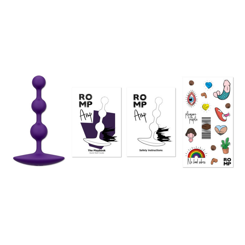 Анальное ожерелье Romp Amp Dark Purple, силикон, макс. диаметр 2.6 см