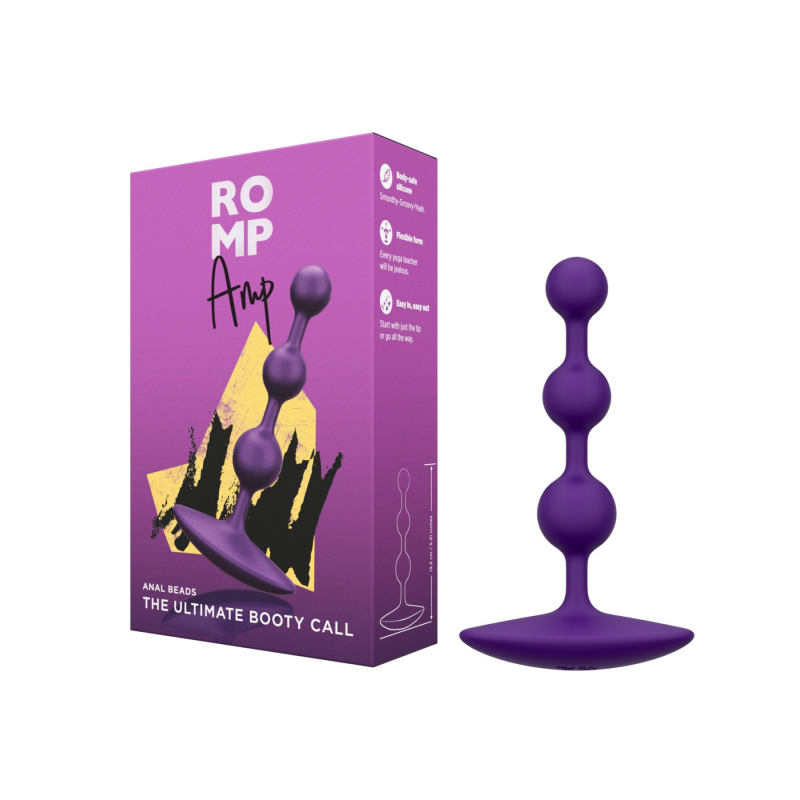 Анальное ожерелье Romp Amp Dark Purple, силикон, макс. диаметр 2.6 см