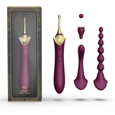 Багатофункціональний вібратор – Zalo Bess 2 Velvet Purple – 4 змінні насадки, нагрівання до 42°, точковий вібратор