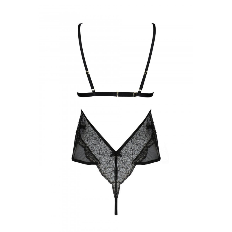 Боді Passion AMBERLY BODY Чорний, L/XL, відкрита спина, низ стрінги
