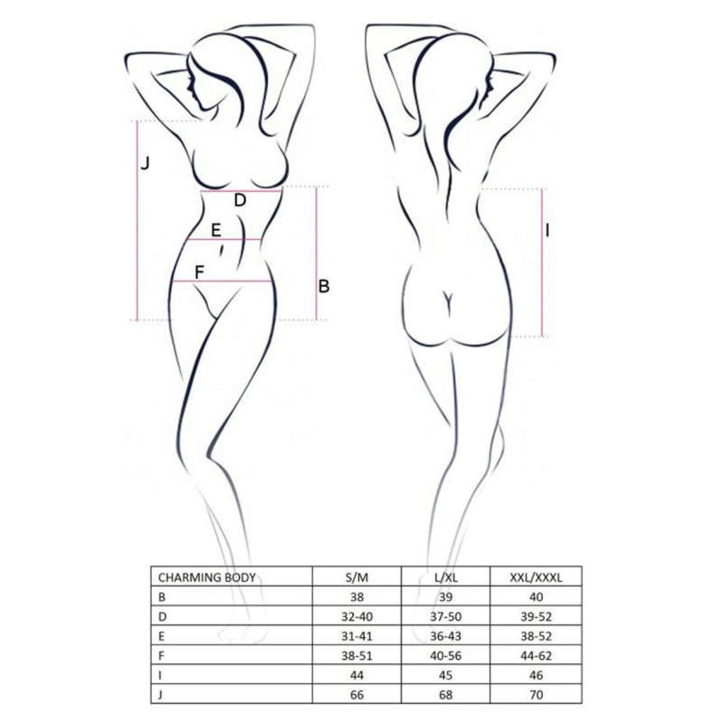 Боді Passion CHARMING BODY 2XL/3XL, чорний колір